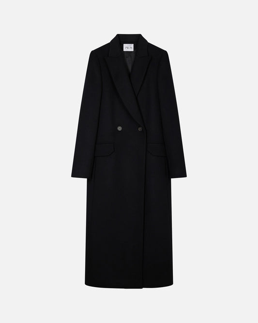 A classic and chic double-breasted tuxedo coat in luxurious cashmere and wool. PALLAS PARIS